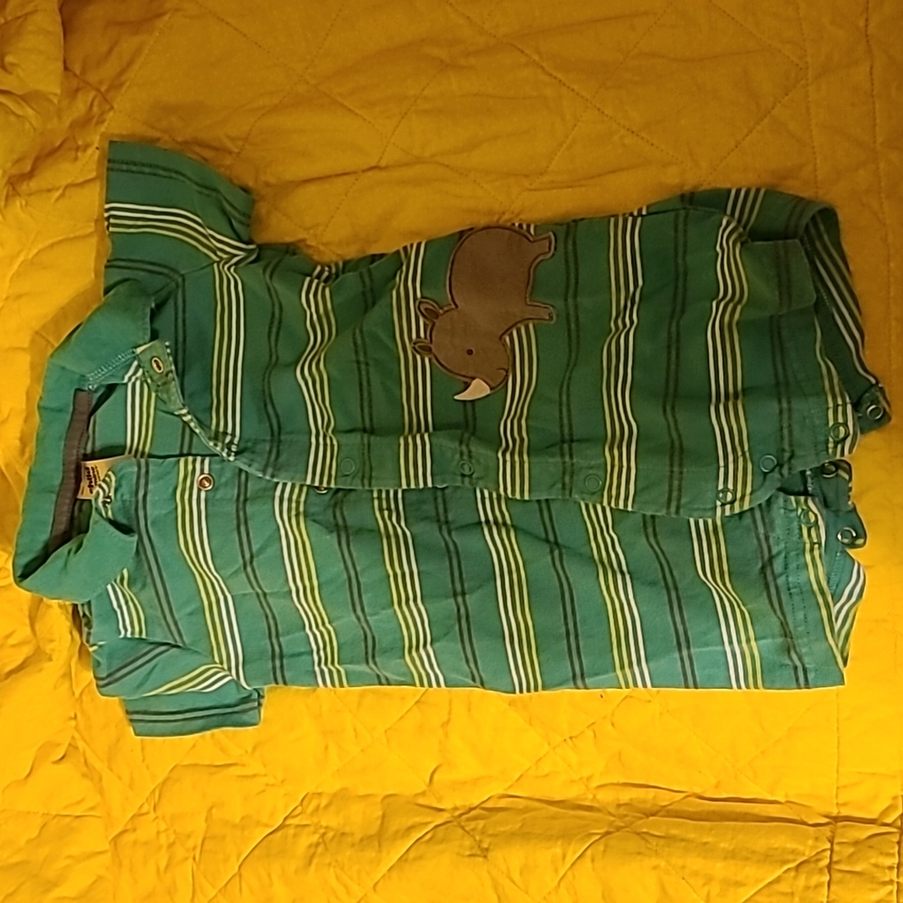 2 18 Month Boy Rompers. Button Up. - Picture 2 of 3